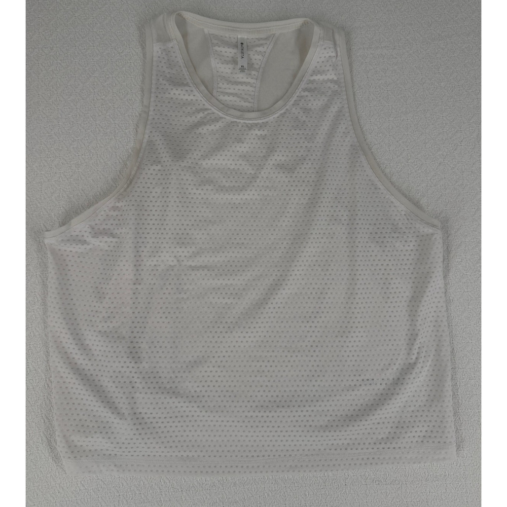 Athleta Tank Top Womens XL White Perforated Racerback Athletic Workout Running